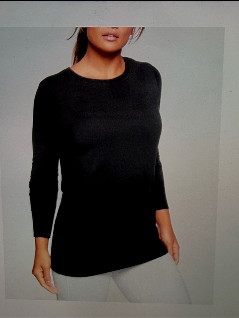Athleta Nirvana Twist Front Clarity Black Thin Sweatshirt Tunic Top SzXS